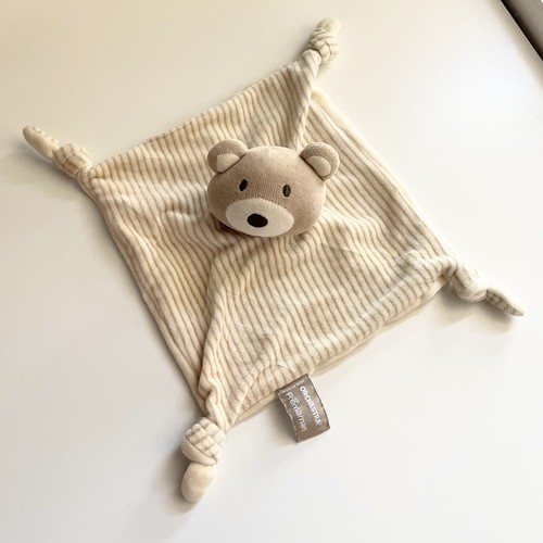 Doudou plat carré ours - plat, Écru
