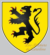 STICKER BLASON REGION NORD ARMOIRIES LION DE FLANDRE AUTOCOLLANT BA079