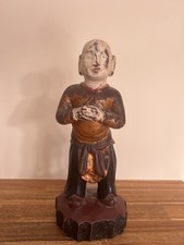 Ancienne Statue/sculpture Chinoise Bois Laqué 