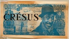 RARE AFFICHE CINEMA // CRESUS - FERNANDEL // BILLET 10 000 FRANCS