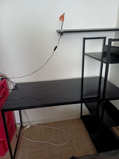 bureau a étagère en verre trempé noir CONFORAMA