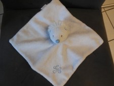 57/ doudou plat hérisson bleu