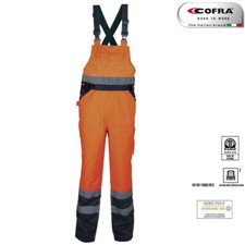 Harnais De Travail Salopette Haute Visibilité COFRA TUTTLE Orange Fluo-Navy