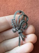 Ancienne Broche En Argent Massif Art Déco Nouveau créateur Marcassite