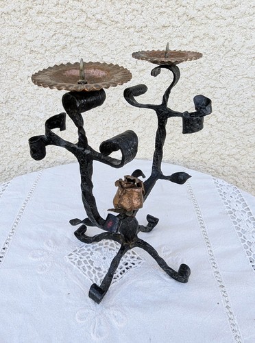 Chandelier fer forgé ancien - forgé,