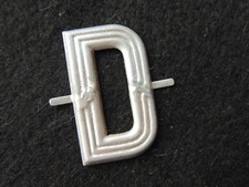 Ancienne Lettre D Aluminium lettrage industrie imprimerie initial métal pochoir