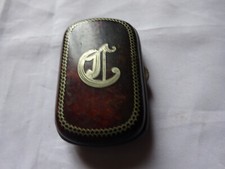 petite boite en ecaille de tortue avec incrustation argent epoque 19 eme siècle