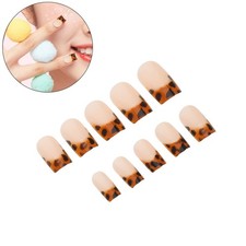  24 Pcs Armure À Imprimé Léopard Faux Ongles Press Conseils D'ongles