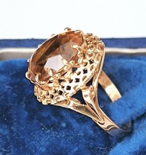 BAGUE EN OR 18K SERTIE CITRINE  4,43 g T56
