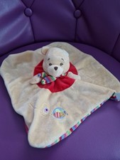 Doudou plat winnie jaune rayé multicolore abeille DISNEY BABY comme neuf