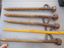 4 Anciens Piquets fer 40cm 1.2kg d'ancienne Toile de Tente Militaire ou Camping