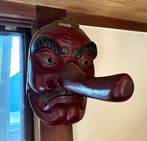 Masque tengu japonais ancien - tengu,