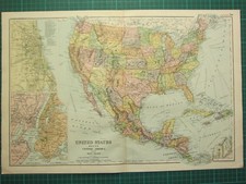 1893 Ancien Carte États-unis