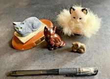 figurines petits chats en porcelaine, céramique, résine, bronze(?)  Lot 4