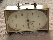 Joli réveil JAZ "QUINTIC" Jasistor électric 1945 laiton doré