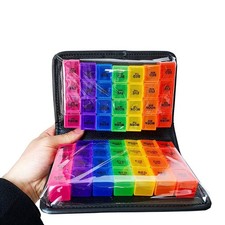 Pilulier de Poche Semaine Matin Midi Soir Nuit 28 Compartments Pilulier Porte...