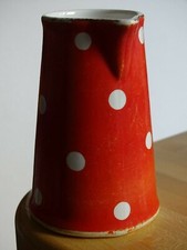 SARREGUEMINES ANCIEN PETIT PICHET POT PARISIEN FAIENCE MOD CONFETTI pois blanc