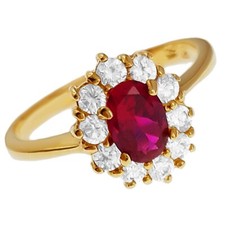 Bague Plaqué Or 18 carats et Oxydes Zirconium - Taille 68 Disponible - Femme