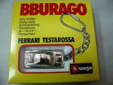 WOW EXTRÊMEMENT RARE Porte-clés Ferrari Testarossa Italie chromé 1:87 Burago