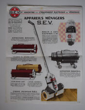 Publicite APPAREILS MENAGERS S E V Aspirateur Moulin Cafe Cireuse PUB 