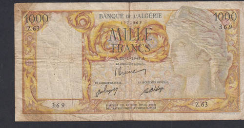 Billet algerie 1000 - billet,