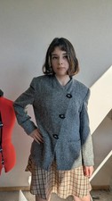Veste bouton couture laine