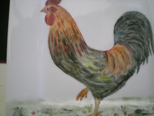 Belle assiette porcelaine coq - porcelaine,