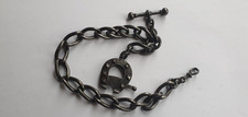 Rare Chatelaine Chaine collier en fer coupe cigare avec Fer à cheval 34 cm