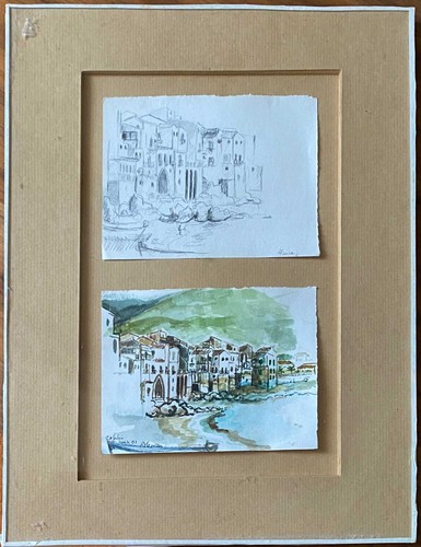 Tableau aquarelle bord mer - aquarelle,