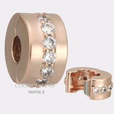 Authentic Pandora Sterling Silver Rose Shining Path Clear CZ Clip 781972CZ