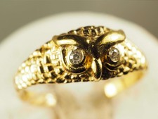 BAGUE VINTAGE HIBOU VERMEIL