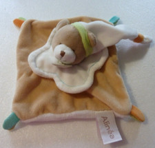 83. DOUDOU et COMPAGNIE PLAT ALINEA OURS beige bonnet blanc vert ETAT NEUF*
