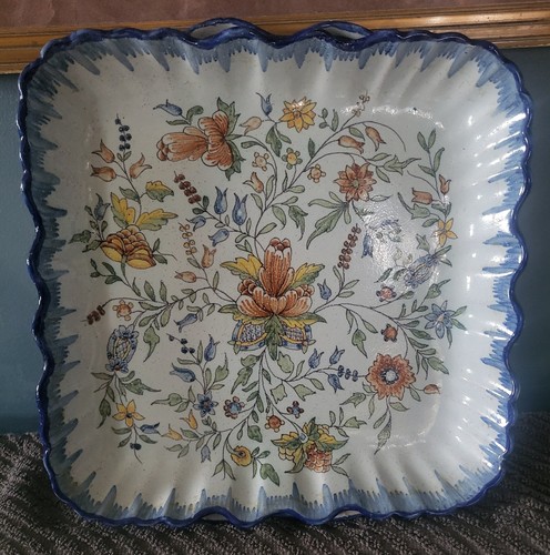 Nevers plat carré faience - nevers,
