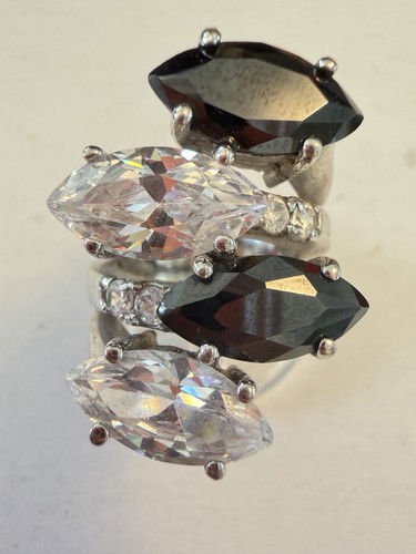 Bague sertie argent - 925, zircon