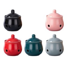 Pot à ail en céramique avec couvercle pour comptoir