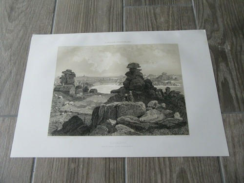 Gravure 1867 ploumanach perros - gravure,
