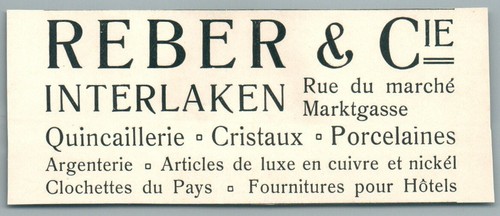 1905 reber cie interlaken - reber,