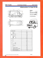DAF TRUCKS / PORTEUR 4 X 2 VH 400 / FICHE TECHNIQUE de 1986 ?