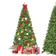 Sapin Noël Artificiel COSTWAY 230cm - Branches Automatiques, Support en Métal