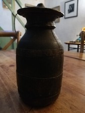 TIBET Népal ancien pot à beurre lait TSAMPA bois et métal