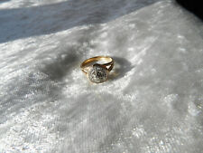 Ancienne bague alliance en or massif jaune 18 carats diamant solitaire