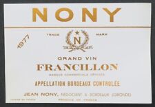 Etiquette FRANCILLON 1977 Nony