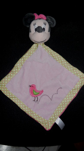 Doudou plat minnie rose vert - doudou,