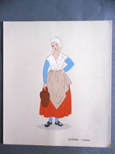 GUYENNE LAROQUE planche au POCHOIR / Aline KEIM costume régional 1930 Mode