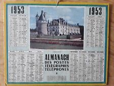 calendrier ptt   almanach des postes et télégraphes 1953 - Chenonceaux