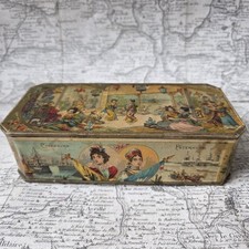 BOITE Ancienne Publicitaire 1910 Biscuits Pellecuer A Nîmes Décor Japon Russie