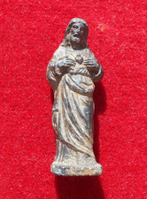 Christ ou Sacré Coeur de Jésus   - Statuette  en  Régule Doré  !