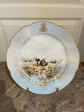 Ancienne Assiette Porcelaine Sèvres Lahore & Panier XIXème 19ème Chasse Canard