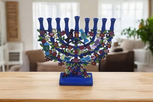 Grande menorah bleue yair - menorah,