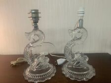 Paire de lampe dauphin en cristal de Baccarat (prix des deux)